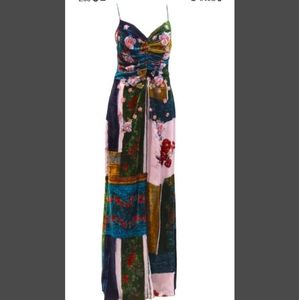 Badgley Mischka gown size 4 fits like a 2 beaded silk and velvet patchwork